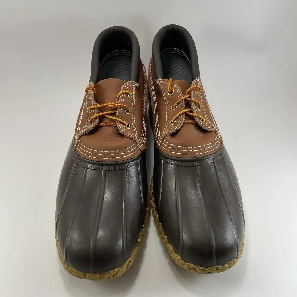 LL Bean Bean Boots Mens Size 14 Waterproof Leather 3 Eye Duck Rain Boots Low